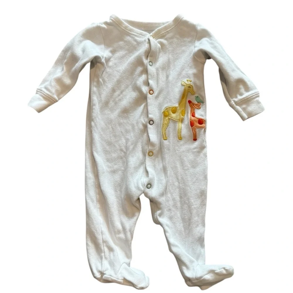 Baby White Footed Sleeper Giraffe White Giraffe Kids Footie Size 9 months